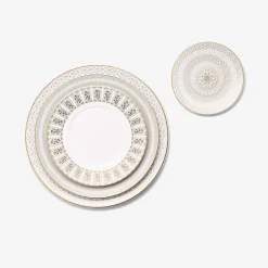 Baccarat Plates|Arcadia Gold & Platinum Dinner Plates, Set of 2
