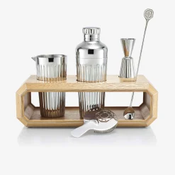 Baccarat Bar Accessories|Octogone Bar Accessory Case Natural Oak