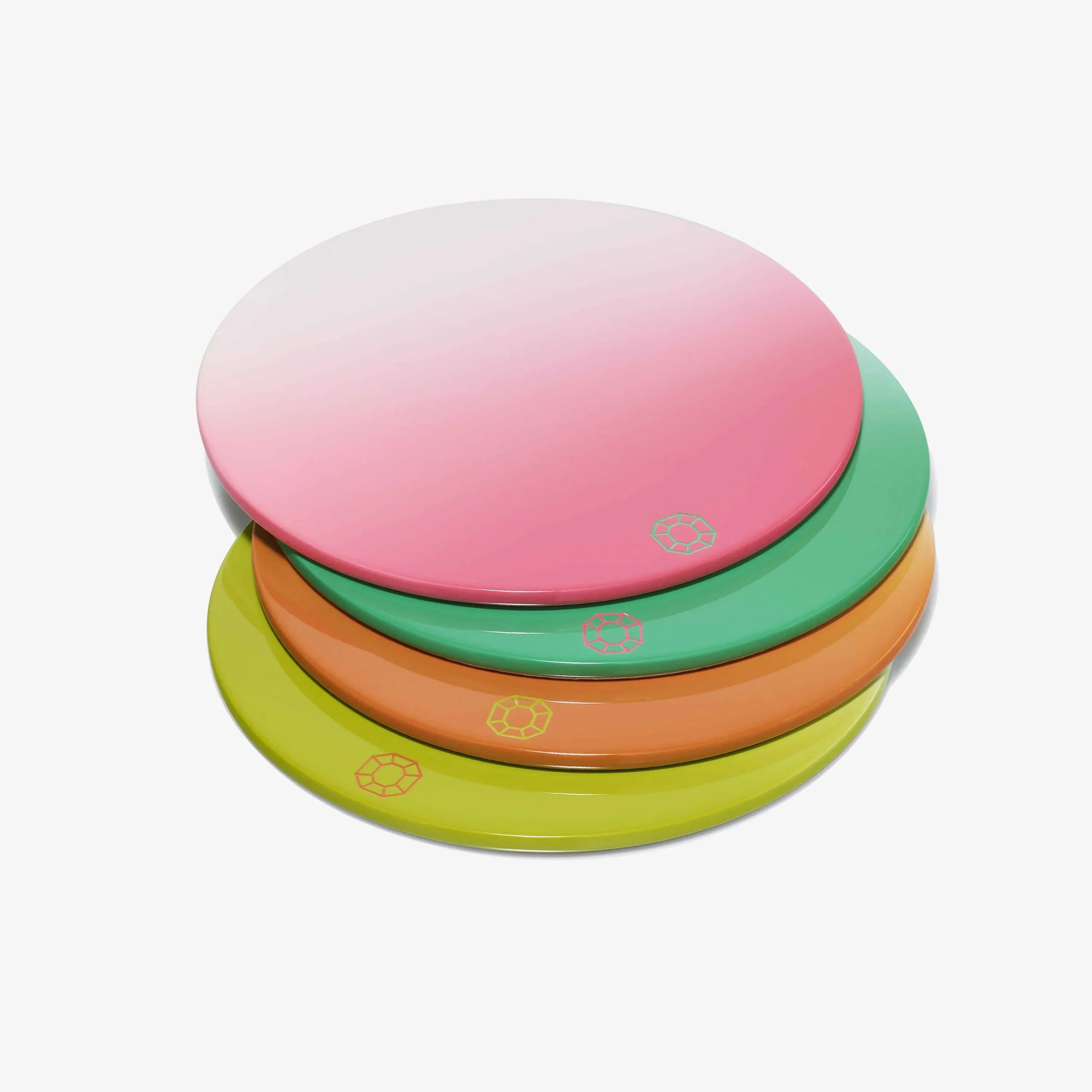 Baccarat Desk Accessories|Trays & Coasters|Octogone Colors Of Joy Intense Coasters X4