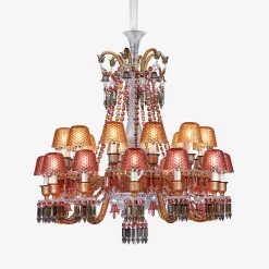 Baccarat Chandeliers|Zénith Faunacrystopolis Chandelier Pink & Champagne (24L)